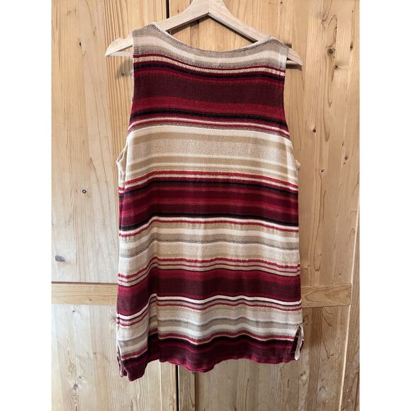 Lauren Ralph Lauren sleeveless sweater tunic stripe Linen/cotton Blend 1X - Picture 6 of 9